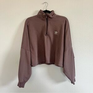 Adidas Women's Brown Half-Zip Sweatshirt